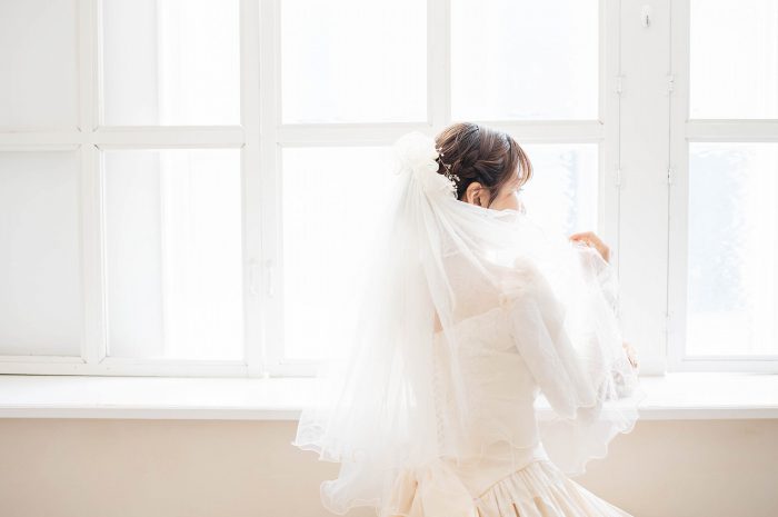 お母さま手づくりのウエディングドレスでフォトウエディング