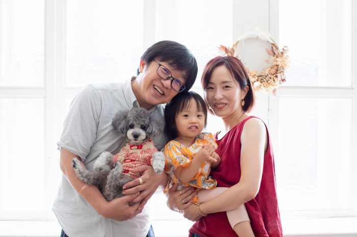 家族写真撮影,スタジオ,ペットと一緒,わんこ