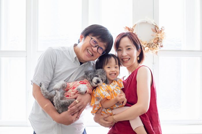 家族写真撮影,スタジオ,ペットと一緒,わんこ