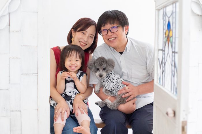 家族写真撮影,スタジオ,ペットと一緒,わんこ